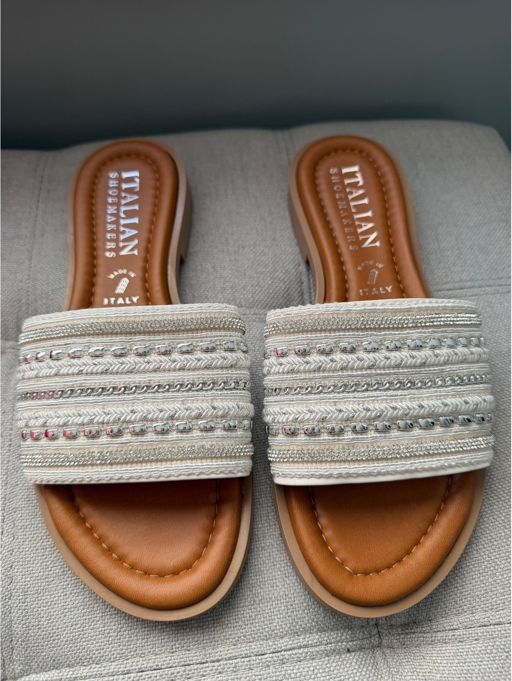 NWOB Italian Shoemakers Women's Size 8 Embellished Slide Sandals